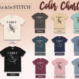 Comfort Colors F-CAW-F Sarcastic Crow Shirt, Funny Raven Tee Distressed Grunge Font, Gothic Bird Lover Gift Adult Humor Graphic image 10