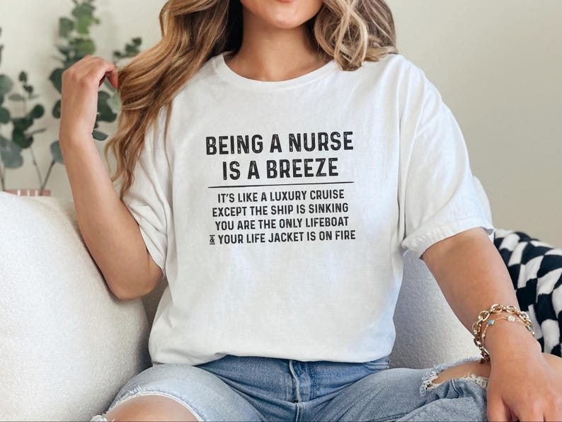 Nurse Meme Shirt, and quot;Being A Nurse Is A Breeze Cruise and quot;, Funny RN Vacation Tee, Woman Cruise Celebration, Healthcare Humor image 6