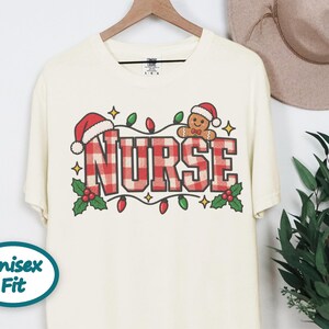 Nurse Christmas Tee, Gingerbread Christmas Shirt, Christmas Nurse Gift, Festive Nurse Sweatshirt, Holiday Medical Top image 4