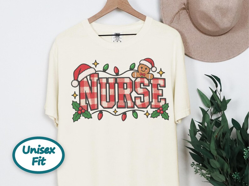 Nurse Christmas Tee, Gingerbread Christmas Shirt, Christmas Nurse Gift, Festive Nurse Sweatshirt, Holiday Medical Top image 4