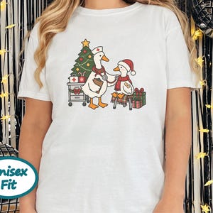 Pediatric Nurse Shirt, Christmas Nurse Gift, Nurse Goose Shirt, Pediatric Nurse Tee, Christmas Goose Shirt, Holiday Healthcare Shirt image 9