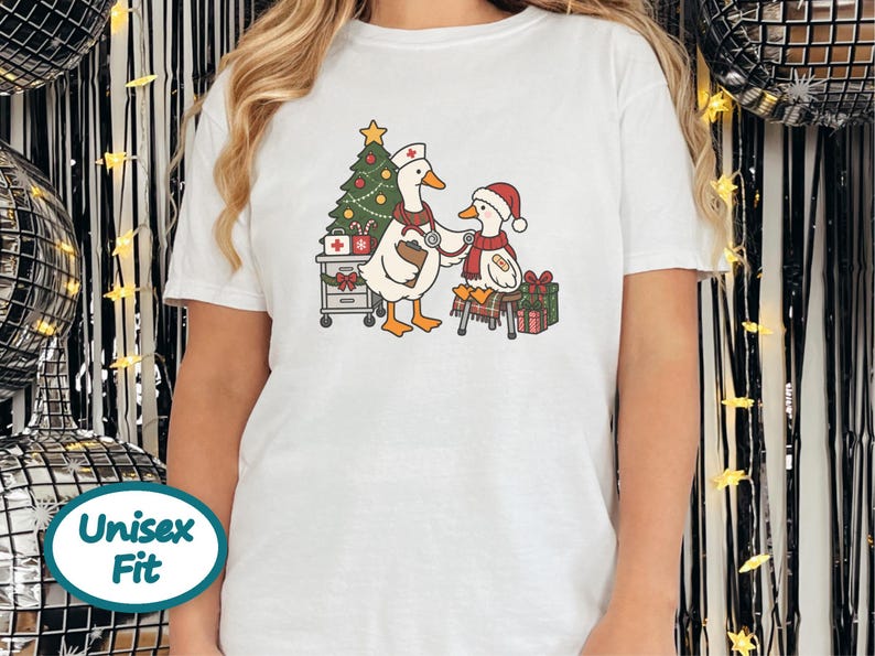 Pediatric Nurse Shirt, Christmas Nurse Gift, Nurse Goose Shirt, Pediatric Nurse Tee, Christmas Goose Shirt, Holiday Healthcare Shirt image 9