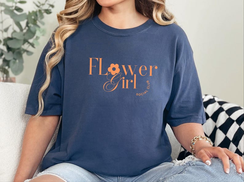 Comfort Colors Flower Girl Shirt, Flower Girl Social Club Tee, Kids Wedding Rehearsal Top, Petal Patrol Toddler Outfit, Flower Girl Tshirt image 14