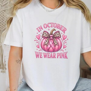 In oktober dragen we roze shirts, retro T-shirts ter ondersteuning van borstkanker, herfstcadeau met pompoenmotief, Warrior sweatshirt afbeelding 5