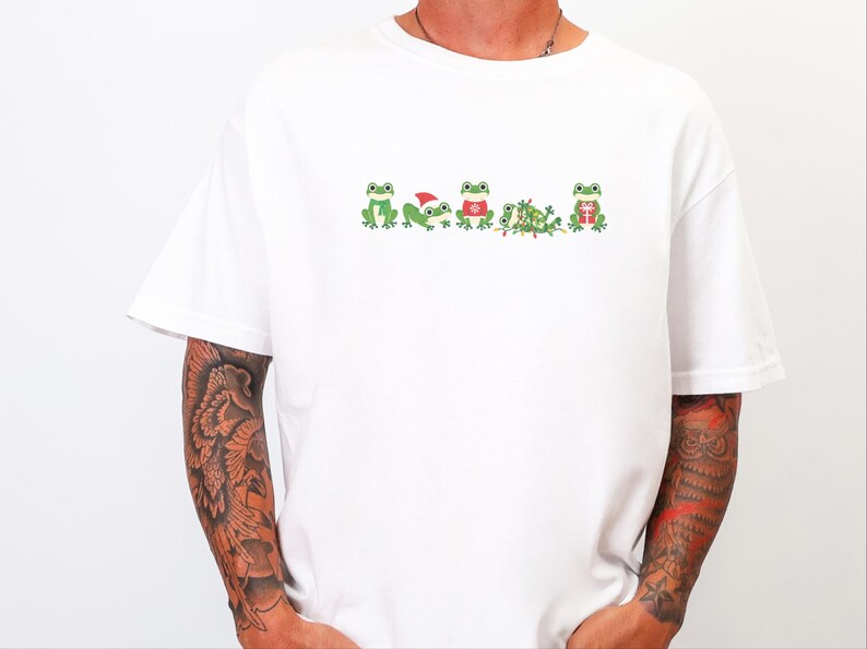 Christmas Frog Shirt, Frog Christmas Gift, Cute Frog Tee, Funny Christmas Shirt, Holiday Animal T Shirt image 8