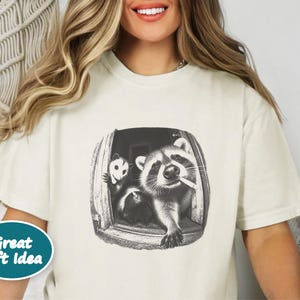 Trash Panda Tee, Raccoon Opossum Skunk Shirt, Feral Animal Top, Possum Lover Gift, Funny Meme Shirt image 7