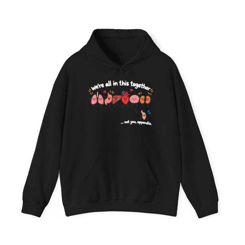 T-Shirt mit Blinddarm-OP-Motiv, lustiges Medizin-T-Shirt, Geschenk zur Genesung nach einer Blinddarmentfernung, niedliches T-Shirt mit menschlicher Organanatomie, Geschenk für OP-Krankenschwestern Bild 11