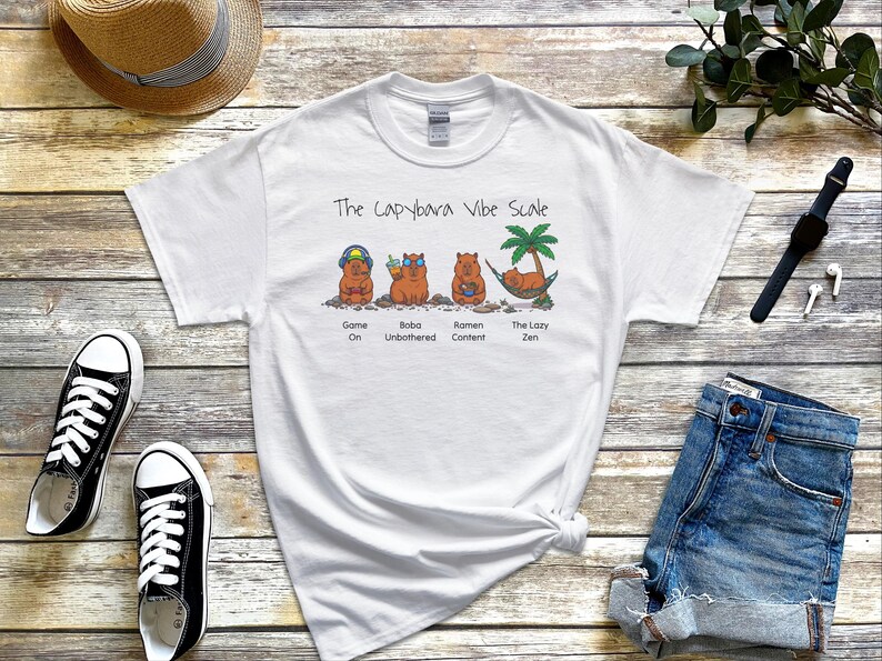 Capybara Gaming Shirt, Vibe Scale Gamer Boba Ramen Relaxing Tee, Level Up Tee | Funny Boba Tea, Japanese Ramen Lover, Youth Birthday Gift image 7