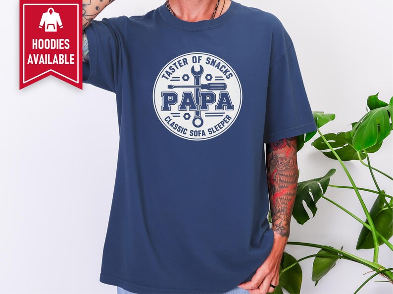 Funny Papa Shirt, Father's Day Papa Gift, Taster Of Snacks Papa Tee, Grandpa Mechanic Shirt, Gift For Grandpa image 6