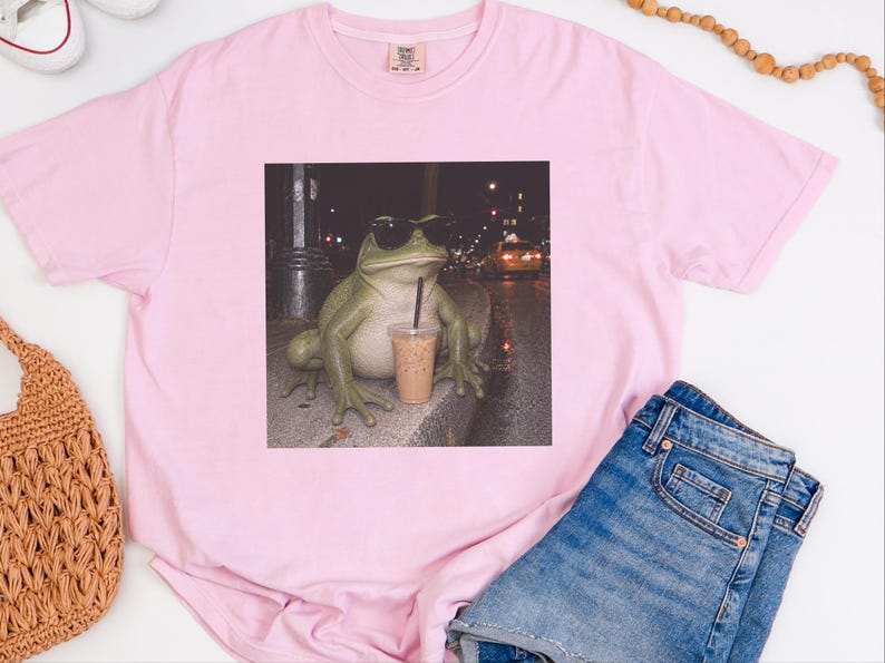 Weird Frog Shirt, Gift for Frog Lover, Sarcastic Coffee Lover, Funny Animal Meme image 7