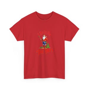 I Do It For The Hos Funny Ugly Christmas Shirt - Naughty Santa Gag Gift for Secret Santa, White Elephant and Adult Holiday Party Humor Tee image 1