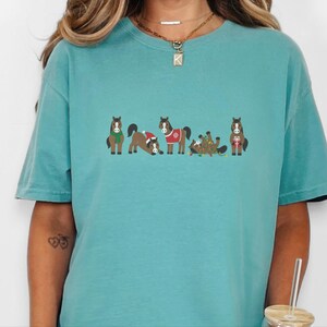 Christmas Horse Shirt, Funny Horse Lover Gift, Equestrian Holiday Sweatshirt, Festive Farm Animal Tee image 7