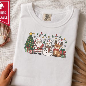 Christmas Nurse Shirt, Nurse Group Shirt, Christmas Nurse Gift, Medical Staff Tee, Healthcare Christmas, Nurse Holiday Shirt image 7