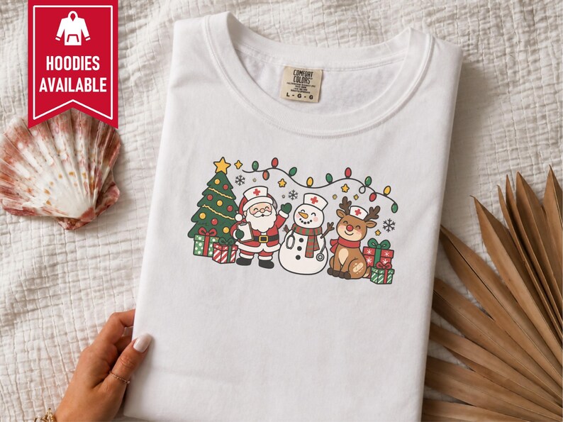 Christmas Nurse Shirt, Nurse Group Shirt, Christmas Nurse Gift, Medical Staff Tee, Healthcare Christmas, Nurse Holiday Shirt image 7