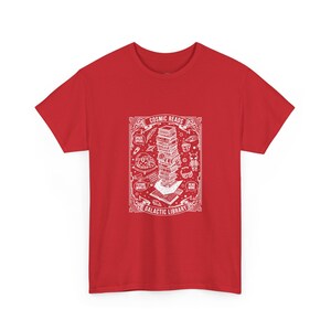 Cosmic Reads Galactic Library T-Shirt: Cats in Space Alien Bookworm Gift for Sci-Fi and Literature Lovers, Nerdy Astronaut Cat Apparel Bild 1
