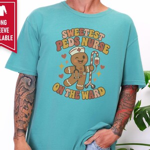 Christmas Pediatrics Nurse Shirt, Festive Nurse Gift, Sweetest Peds Nurse On The Ward, Holiday Medical Crewneck, Pediatric RN Sweater image 5