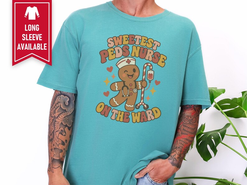 Christmas Pediatrics Nurse Shirt, Festive Nurse Gift, Sweetest Peds Nurse On The Ward, Holiday Medical Crewneck, Pediatric RN Sweater image 5