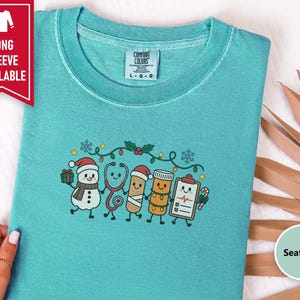 Christmas Nurse Shirt, Christmas Healthcare Shirt, ICU Nurse Christmas Shirt, Christmas CNA Shirt, Snowman Nurse Christmas Squad image 9