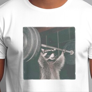 Gym Pumpcover Shirt, Raccoon Bodybuilding Humor Tee, Muscle Mommy Gift, Vintage Graphic Unisex Cotton Blend, Sarcastic Workout Apparel image 6
