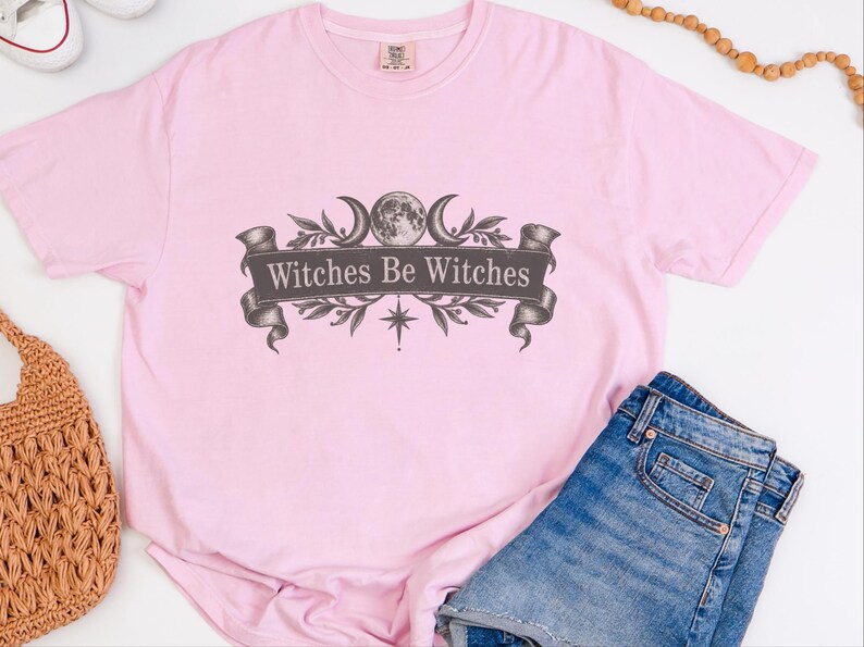 Witch Shirt Women, Funny Witch Tee, Witchy Fall Shirt, Vintage Witch Shirt, Witches Be Witches, Gothic Witch Tee image 1