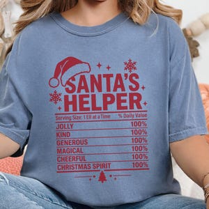 T-Shirt mit Nährwertangaben für Weihnachtsmannhelfer, lustiges Familien-Weihnachts-T-Shirt, passendes Gruppen-Shirt für die Weihnachtsfeier, Wichtelgeschenk Bild 5