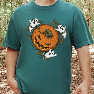 Camiseta de temporada espeluznante, camiseta de calabaza, calabaza de Halloween, camiseta de fantasma, camiseta para fiesta de Halloween, regalo de Halloween imagen 10