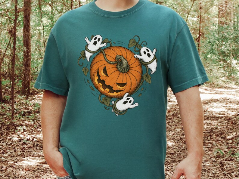 Camiseta de temporada espeluznante, camiseta de calabaza, calabaza de Halloween, camiseta de fantasma, camiseta para fiesta de Halloween, regalo de Halloween imagen 10