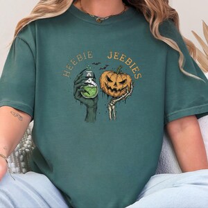 Comfort Colors Halloween Potion Heebie Jeebies Shirt, Witchy Skeleton Hands Tee, Jack O Lantern Spooky Season, Gothic Vintage Fall Graphic image 8