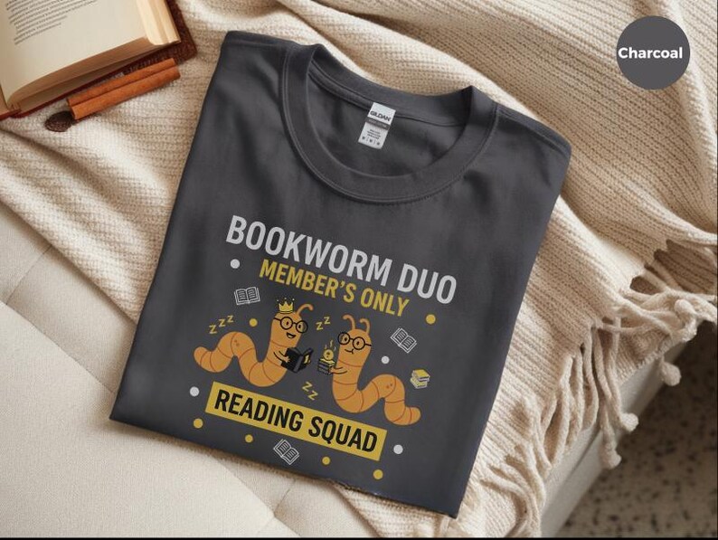 Bookworm Duo Shirt, Book Lovers Shirt, Reading Squad Tee, Book Club Gifts, Literary Nerd Gift, Funny Reading Buddy Apparel, Reading Shirts image 3