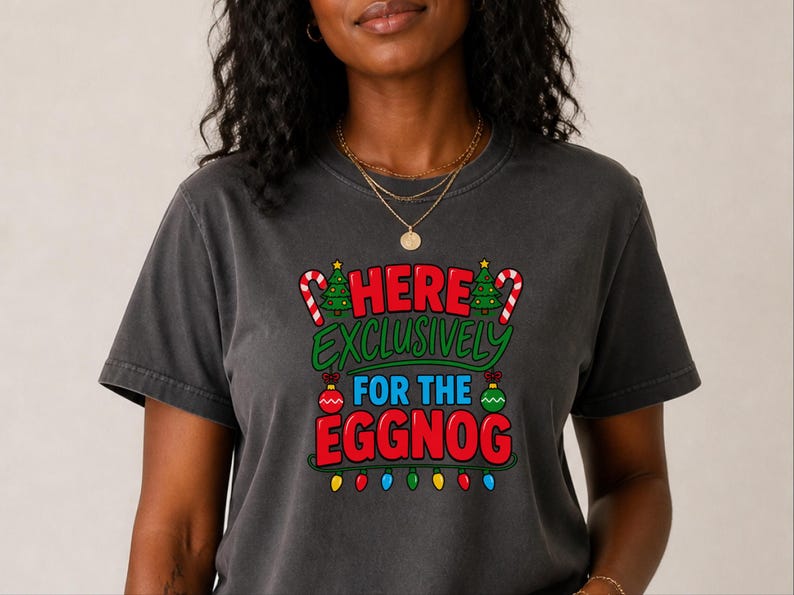 Christmas Eggnog Shirt, Funny Holiday Drinking Tee, Eggnog Lover Gift, Christmas Party Outfit, Holiday Alcohol Shirt image 9