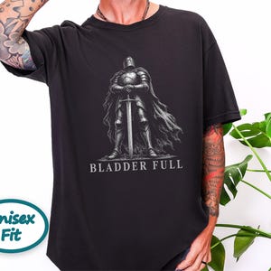 Tummy Hurts Shirt, Retro Knight Tee, Dark Souls Aesthetic, Funny Knight Shirt, Bladder Full, Dark Fantasy Gift image 10