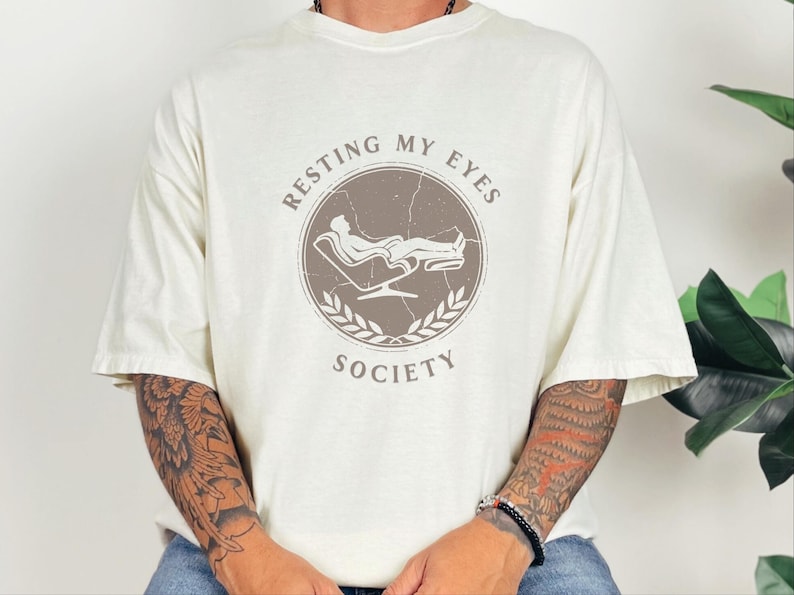 Comfort Colors Resting My Eyes Society T-Shirt, Funny Napping Tee for Men, Vintage Dad Humor Shirt, Sarcastic Sleep Lover Tee, Resting Eyes image 4