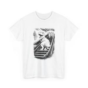 T-Rex Dinosaur Pooping On An Escalator image 1