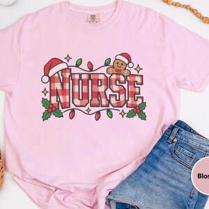 Nurse Christmas Tee, Gingerbread Christmas Shirt, Christmas Nurse Gift, Festive Nurse Sweatshirt, Holiday Medical Top image 1