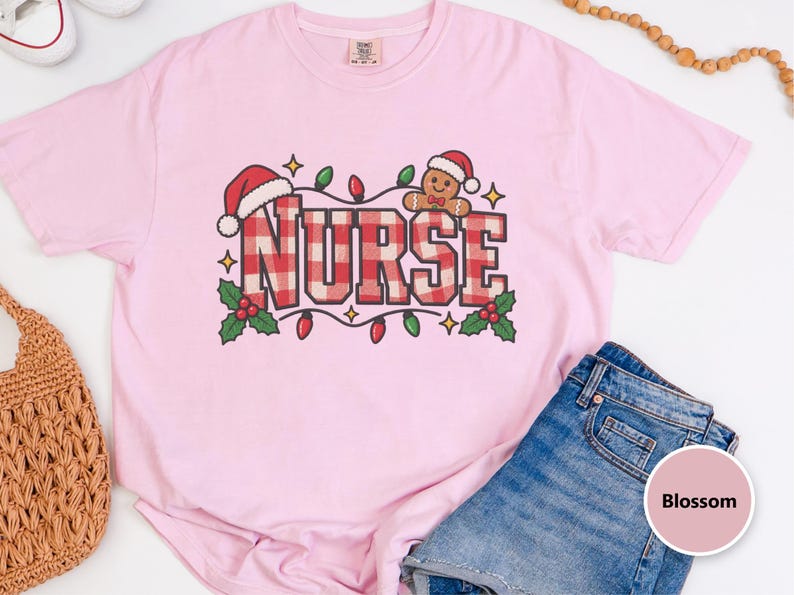 Nurse Christmas Tee, Gingerbread Christmas Shirt, Christmas Nurse Gift, Festive Nurse Sweatshirt, Holiday Medical Top image 1