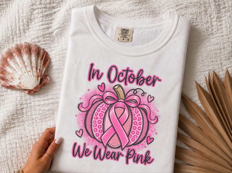 In oktober dragen we een roze shirt, een pompoencadeau ter bevordering van borstkankerbewustzijn, een roze lint-herfstshirt, een hoodie met steunmotief en een shirt voor overlevenden. afbeelding 8