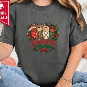 Christmas Pediatric Nurse Shirt, Peds Nurse Christmas Gift, Pediatric Nursing Tee, Nicu Nurse Xmas Top Bild 6