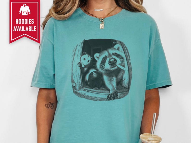 Trash Panda Tee, Raccoon Opossum Skunk Shirt, Feral Animal Top, Possum Lover Gift, Funny Meme Shirt image 6
