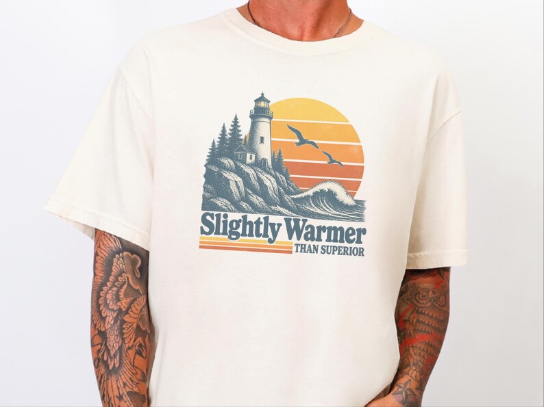 Lake Superior Shirt, Funny Lake Superior Gift, Lighthouse Tee, Retro Lake Vacation Shirt, Great Lakes Souvenir afbeelding 9