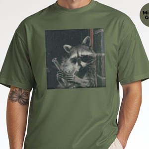 420 T Shirt, Raccoon Hitting A Bong, Funny Stoner Graphic Tee, Marijuana Humor Shirt, Trash Panda Weed Lover, Adult Smoker Apparel image 8