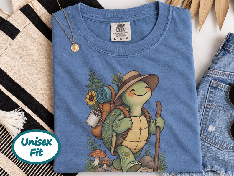 Turtle Lover Shirt, Hiking Gift Women, Camping Lover Gift, Outdoor Nature Tee, Wildlife Walking Shirt image 6