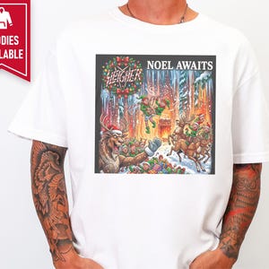 Heavy Metal Christmas Shirt, Sleigher Noel Awaits Thrash Holiday Tee, Punk Rock Christmas Gift, Metalhead Holiday Sweatshirt image 6
