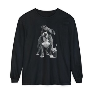Funny Pitbull Shirt, Iced Coffee Dog Lover Gift, Pittie Mom Tee, Bully Breed Graphic Shirt, Vintage Dog Tee imagem 13