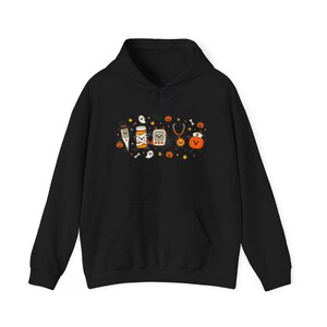 Maglietta da infermiera per Halloween, regalo spettrale per infermiera, maglietta medica per Halloween, maglietta da infermiera pediatrica, felpa per ospedale per Halloween immagine 11