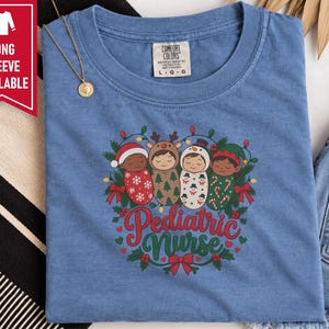 Christmas Pediatric Nurse Shirt, Peds Nurse Christmas Gift, Pediatric Nursing Tee, Nicu Nurse Xmas Top Bild 4