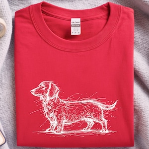 Camiseta con dibujo de perro salchicha / Camiseta de perro salchicha, regalo para amantes de los perros salchicha, ropa para perros salchicha imagen 5