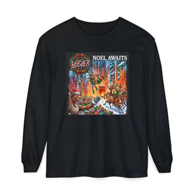 Heavy Metal Christmas Shirt, Sleigher Noel Awaits Thrash Holiday Tee, Punk Rock Christmas Gift, Metalhead Holiday Sweatshirt image 13