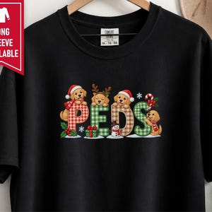 Christmas Peds Nurse Shirt, Golden Retriever Christmas Gift, Pediatric Nurse Sweatshirt, Peds Nurse Holiday Tee image 7
