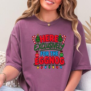 Christmas Eggnog Shirt, Funny Holiday Drinking Tee, Eggnog Lover Gift, Christmas Party Outfit, Holiday Alcohol Shirt image 4