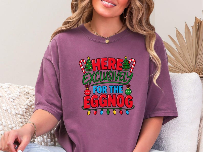 Christmas Eggnog Shirt, Funny Holiday Drinking Tee, Eggnog Lover Gift, Christmas Party Outfit, Holiday Alcohol Shirt image 4